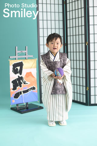 男の子もお被布で七五三 秋田 秋田市 岩手 盛岡市 青森 弘前市 の写真館 岩田写真 七五三 成人記念 振袖 写真だけの結婚式 マタニティフォト